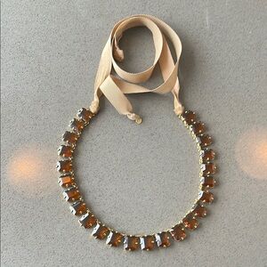 Vintage J. Crew gemstone ribbon-tie necklace